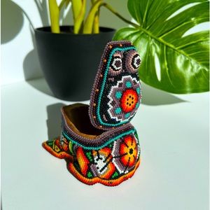 Huichol multicolor hand beaded 🐸 frog